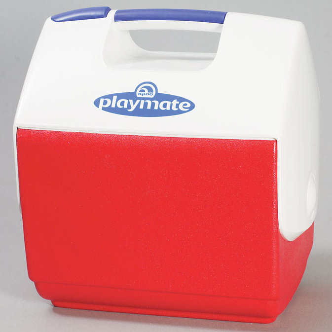 Playmate Igloo 7 Quarts Handheld Cooler, Red/White