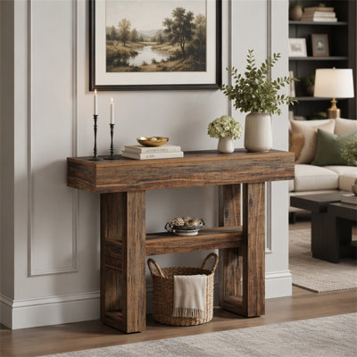 41.3" Console Table, 2-Tier Narrow Sofa Entryway Table with Storage