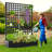 Metal Raised Garden Bed with Trellis, Garden Box for Vegetables and Flowers, Trellis Planter Box for Climbing Plants and Vines, Galvanized Raised Garden Bed, 72"x47" Black-748889372-748889370