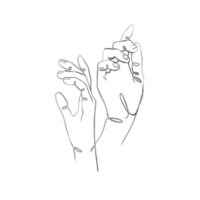 Gestes de la main I, H 18 po x l 12 po x P 1 po