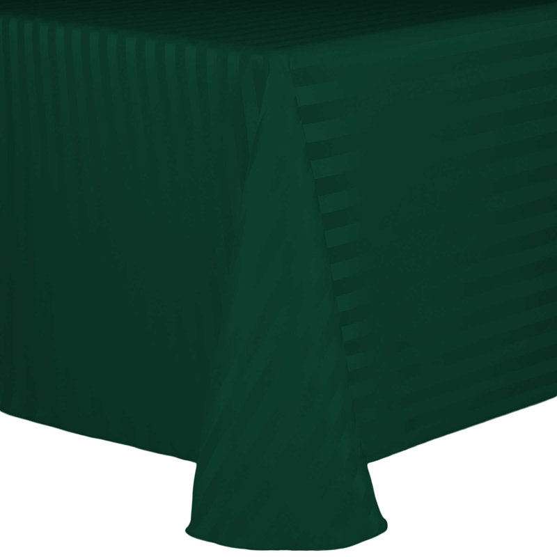 Ultimate Textile Satin Stripe Rectangular Tablecloth, 132" x 108", 10, Teal
