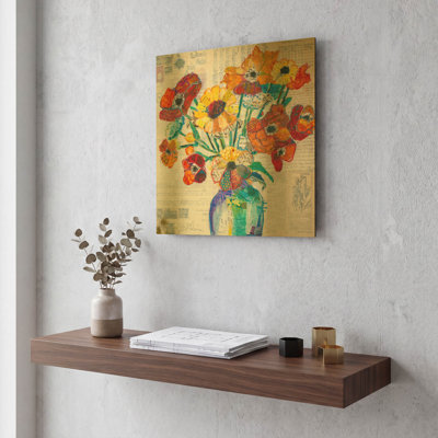 Happiness A' By St. Hilaire Elizabeth Metal Wall Art, 12" x 12"