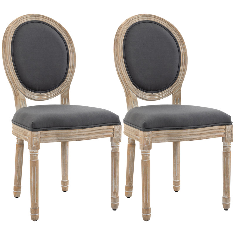Clemmie 54cm H Polyester Upholstered King Louis Back Side Chair, Black