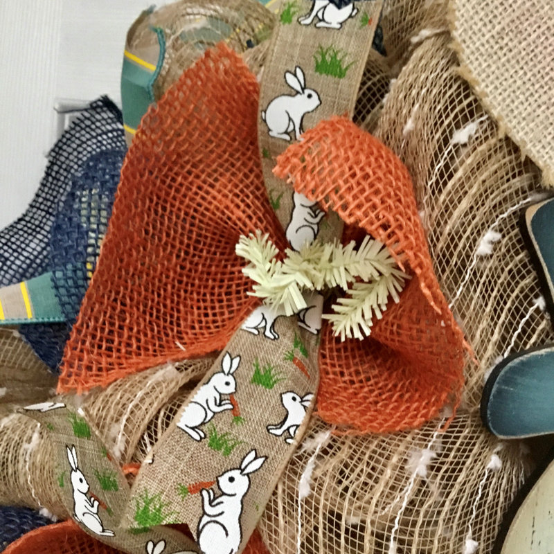 Couronne de jute avec lapin Welcome