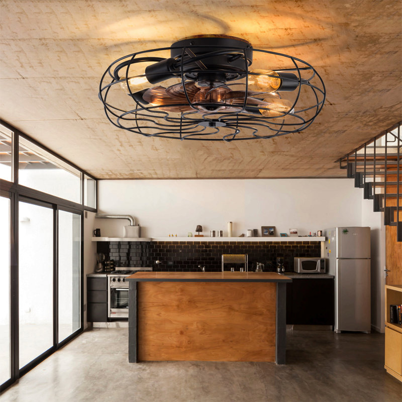 Nouveau ventilateur de plafond de 19 pouces avec moteur à courant continu réversible à 8 vitesses et 8 pales pour chambre à coucher
