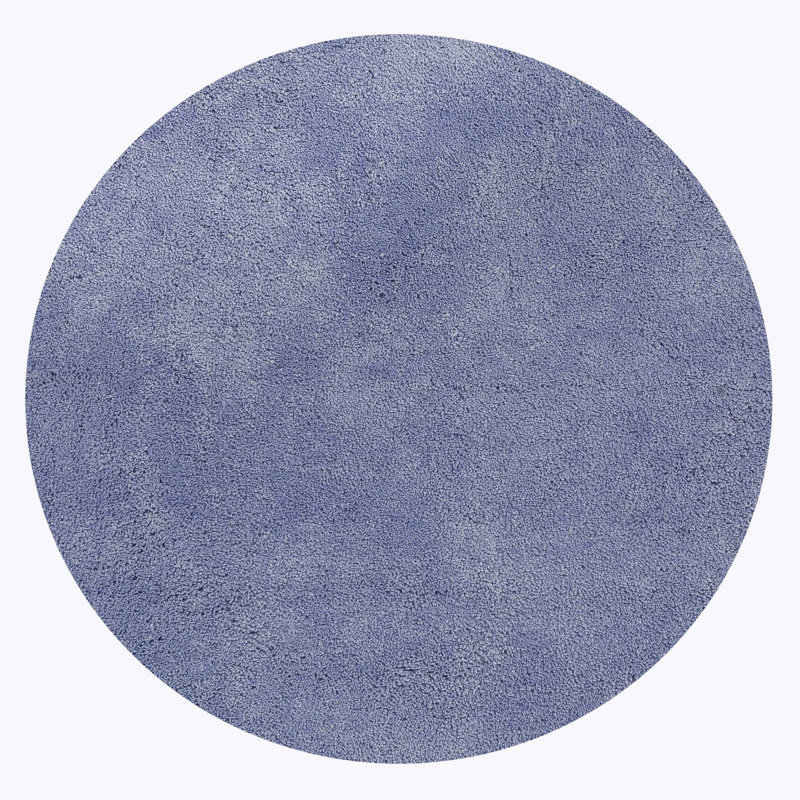 Tapis mauve à poil long Bunya, Rond 8 pi