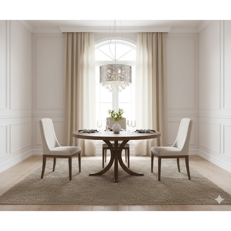 7-Light Chrome Chandelier With Clear Crystal Drops