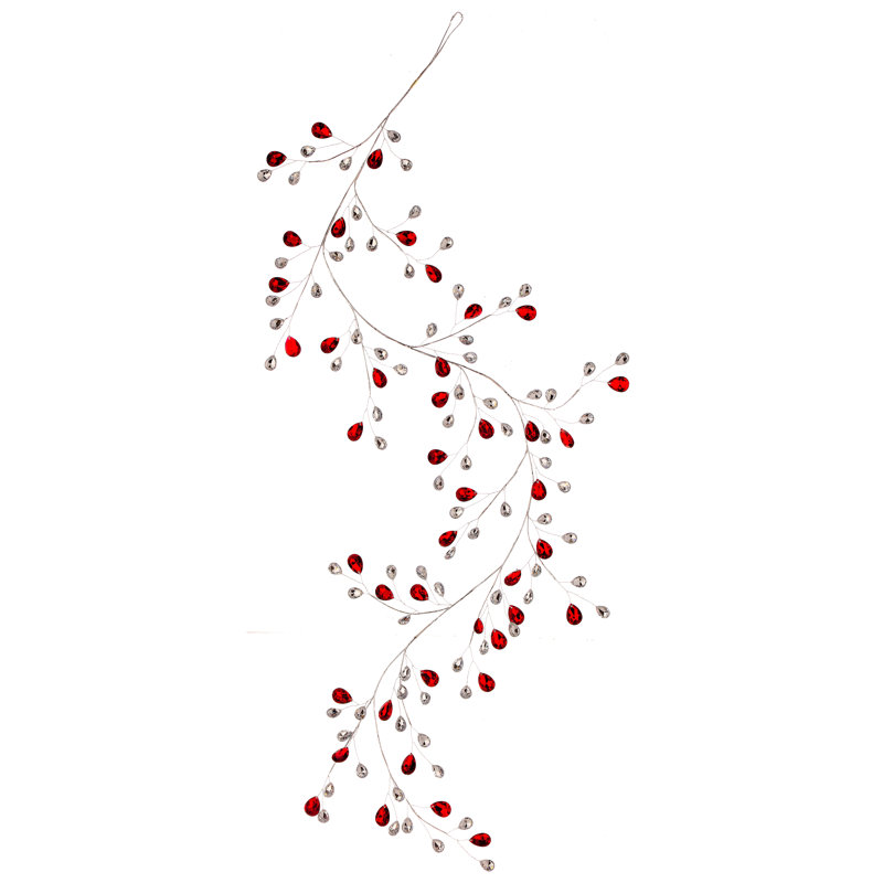 Guirlande HALLELUJAH, Rouge / transparent, H 4,5 po x l 45 po x P 0,25 po