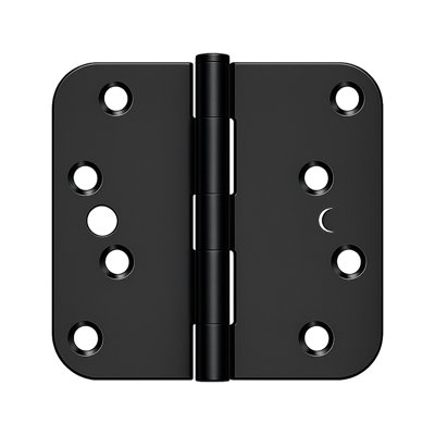 S44R5BK1B-S 4"x 4"x 5/8" Radius Hinge in Paint Black Pair