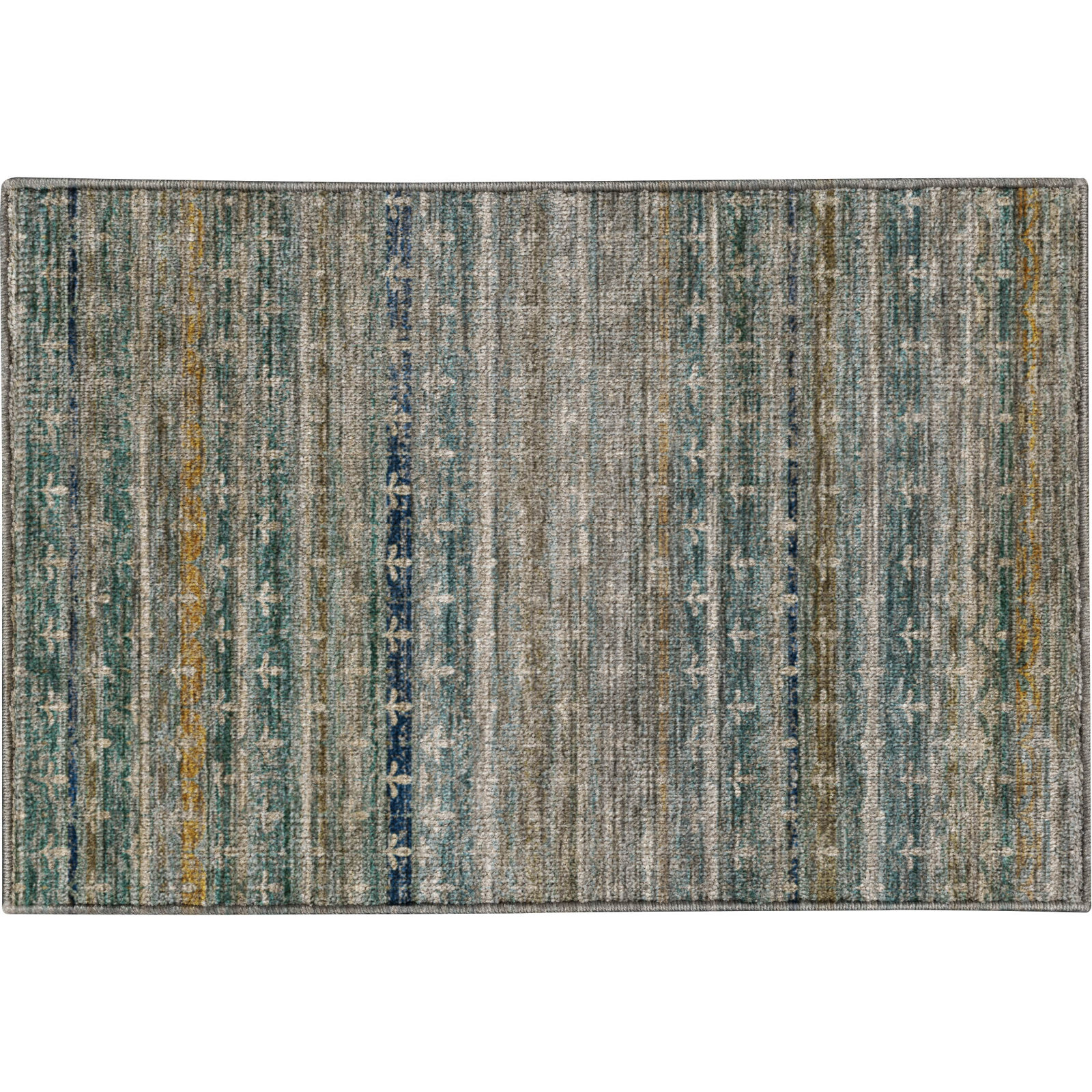 Premium Machine Washable Tirico Casual Rug, Teal, 2'6" x 3'10"