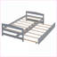 Lit plateforme simple en bois de pin avec lit gigogne - Aucun sommier nécessaire pour la chambre d'amis