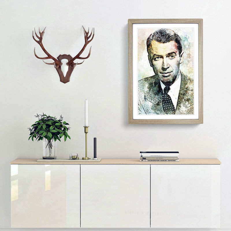 James Stewart in Abstract - Framed Print, 36cm H x 27cm W x 2cm D, Oak Framed
