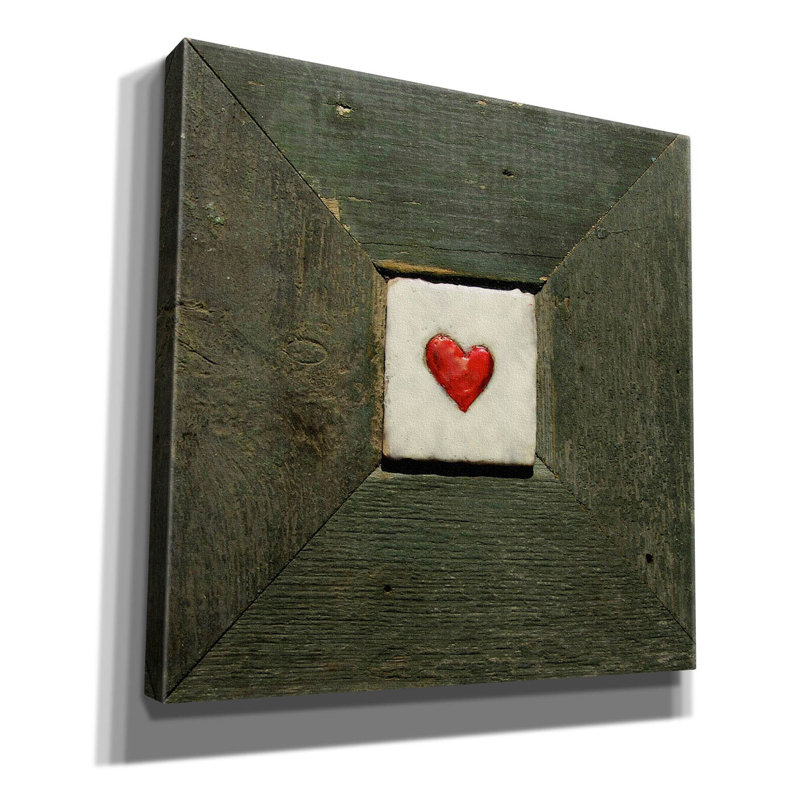 «Hearts» Desire Green par Lovisart, impression sur toile tendue Axston, H 18 po x l 18 po x P 0,75 po
