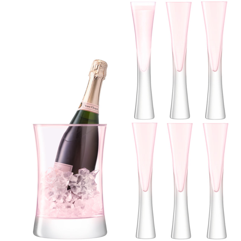 Moya Glass Champagne Bucket, Blush