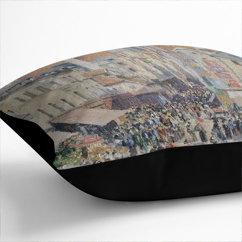 Square Cushion, 55cm H x 55cm W x 20cm D, Black