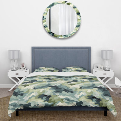 Juriaan Zen Retreat Serene Camouflage - Ensemble de housse de couette camouflage - Microfibre de polyester