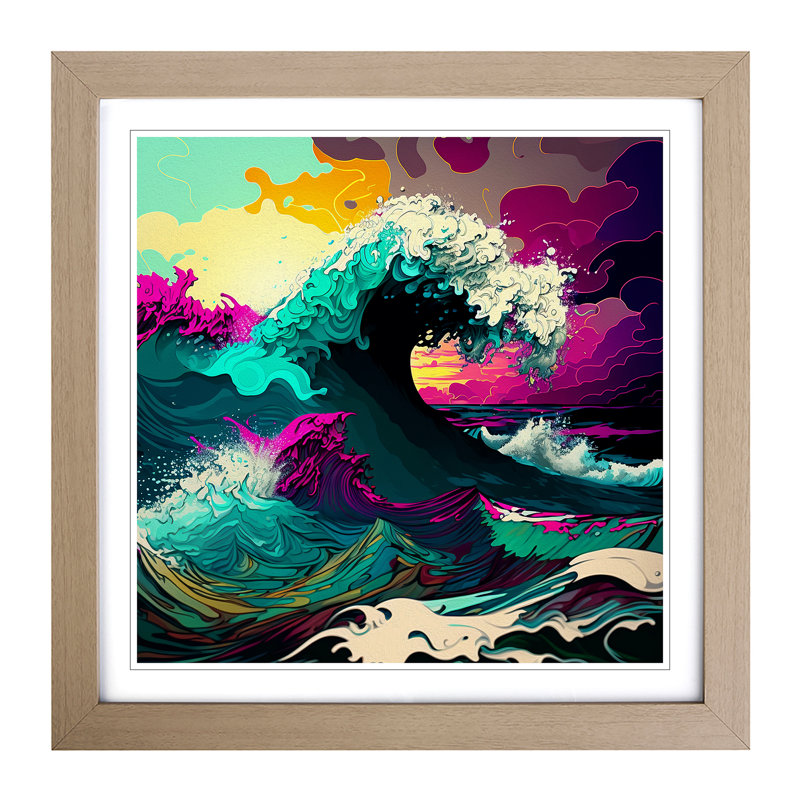 Ocean Pop Art - Framed Print, Oak