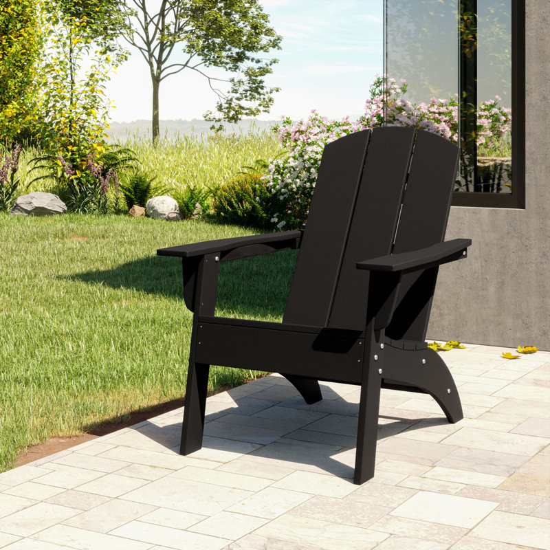 Keddie Outdoor Adirondack Chair, Black