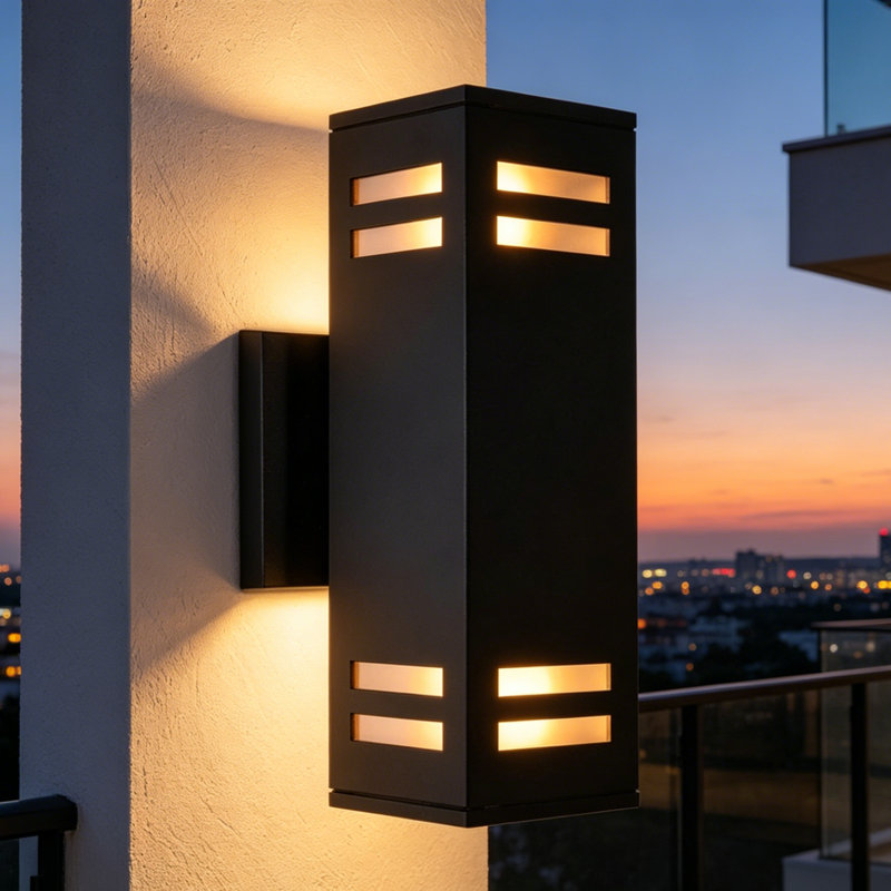 Applique murale d'extérieur en aluminium noir mat Breshawna