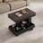 Adjustable Coffee Table With Wheels, Modern Multi-Functional Sofa Side Table With A Lift-Up Ceiling, 360° Rotatable Top-2070850656