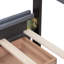 Lit plateforme tapissier gris foncé, grand lit avec 4 tiroirs et classique, sans sommier, revêtement en lin, tête de lit à structure en bois massif, gris. Taille. Ressort nécessaire. Support de panneau de particules.-1084812808