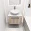 Meuble-lavabo mural moderne 24 po avec chêne blanc, lavabo vasque en céramique, armoire à fermeture en douceur, 2 portes de rangement, beaucoup d'espace, style flottant, lavabo, porte en chêne à fermeture en douceur, poignées en métal,