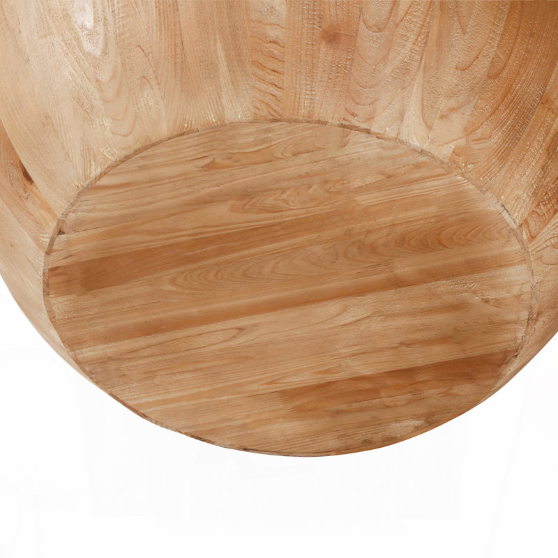 35.43"Vintage Style Bucket Shaped Coffee Table for Office, Dining Room and Living Room,Natural, Natural