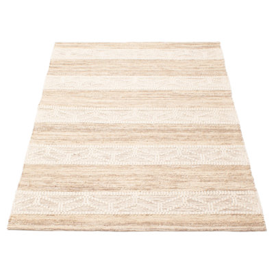 Tapis taupe unique en laine nouvel âge 5 pi x 7 pi 11 po