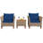 Bjana 2 - Person Acacia Patio Conversation Set with Cushions-1346086218-1458368751