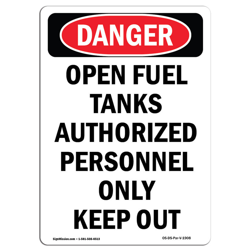 Danger Sign, 24" H x 18" W x 0.1" D