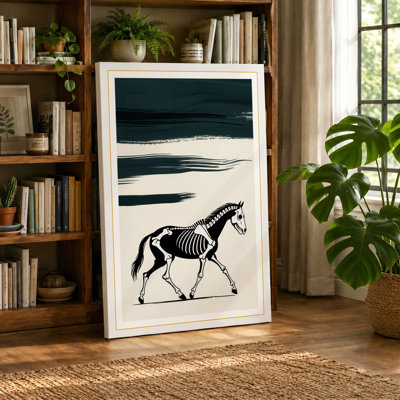Skeletal Horse Vintage 1 Piece Wrapped Canvas Wall Art