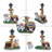Sitting Dog Solar Lantern Planter Statue