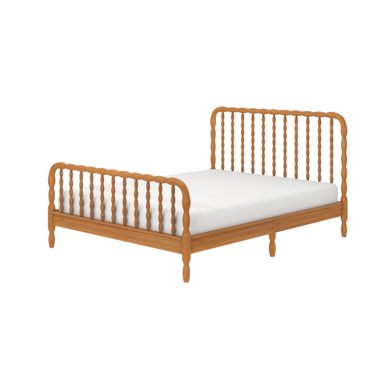 Lind Spindle Solid Wood Bed, Queen, Pecan