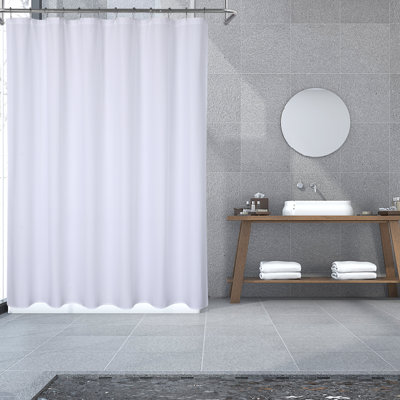 Rideau de douche Waffle Weave, 72 po x 78 po, très long, résistant à l'eau, microfibre, gaufré, blanc