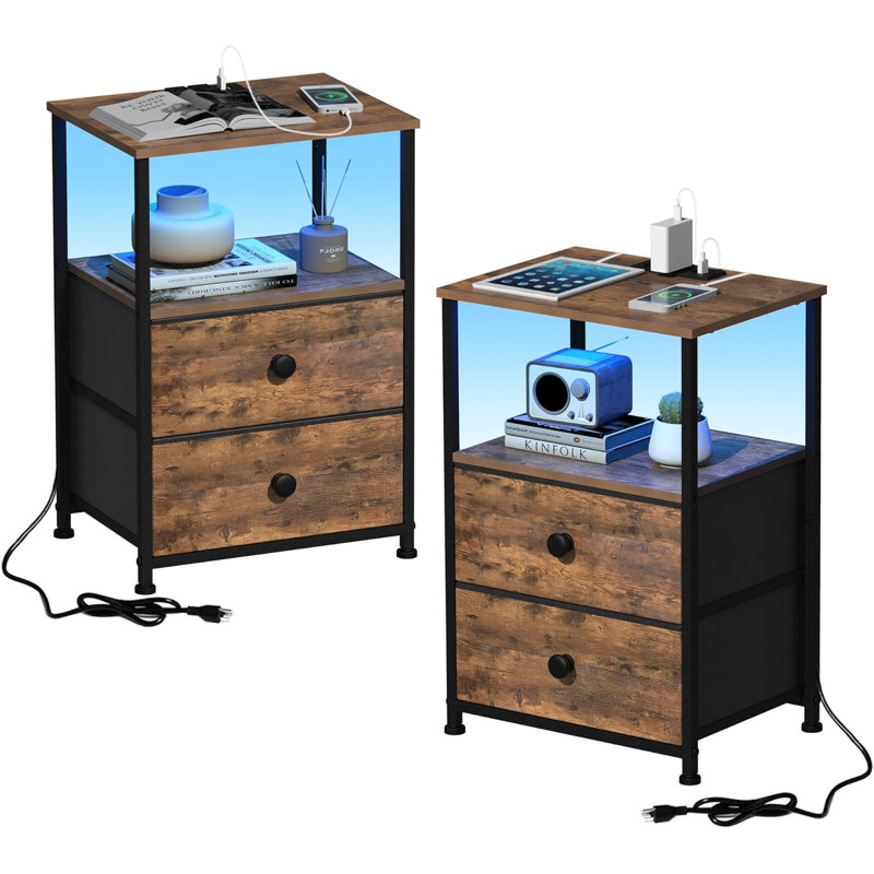 Herlev 15.74'' W Nightstand, Brown