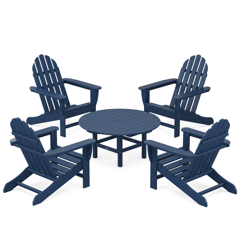 POLYWOOD Classic Adirondack Conversation Set, Navy