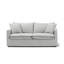Ensemble de canapé et causeuse 2 pièces Rutu avec 4 coussins, accoudoirs carrés, lin gris clair