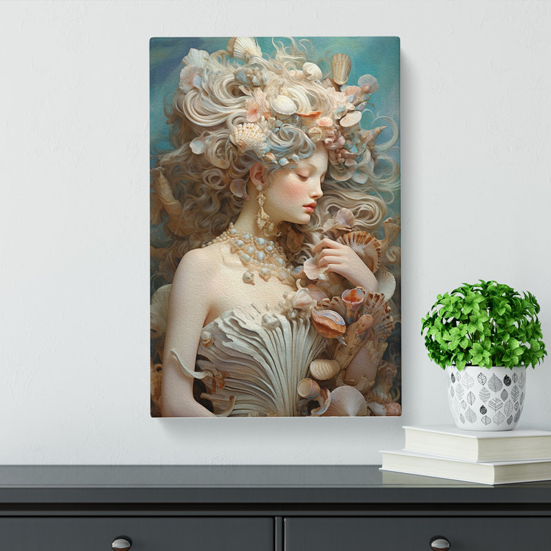 Seashell Rococo - Print, 76cm H x 50cm W x 3cm D