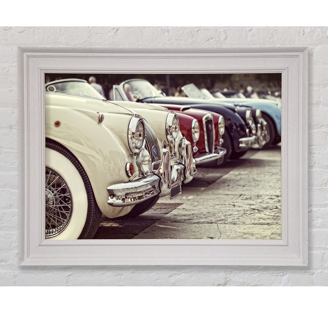 Classic Cars In A Row Gerahmter Druck