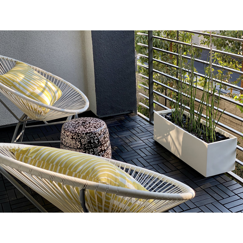 Cogburn Belmont Rectangle Planter Box, White, 10" H x 30" W x 10" D