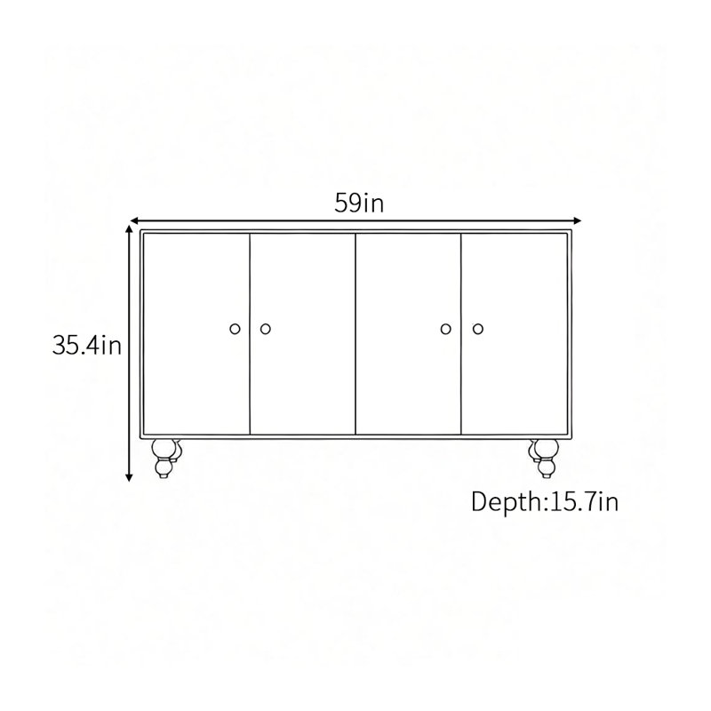 Buffet haut de gamme rétro et minimaliste