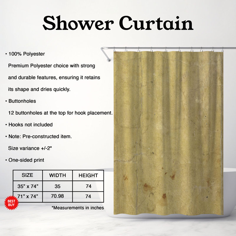 Rideau de douche Franceschino, H 74 po x l 71 po