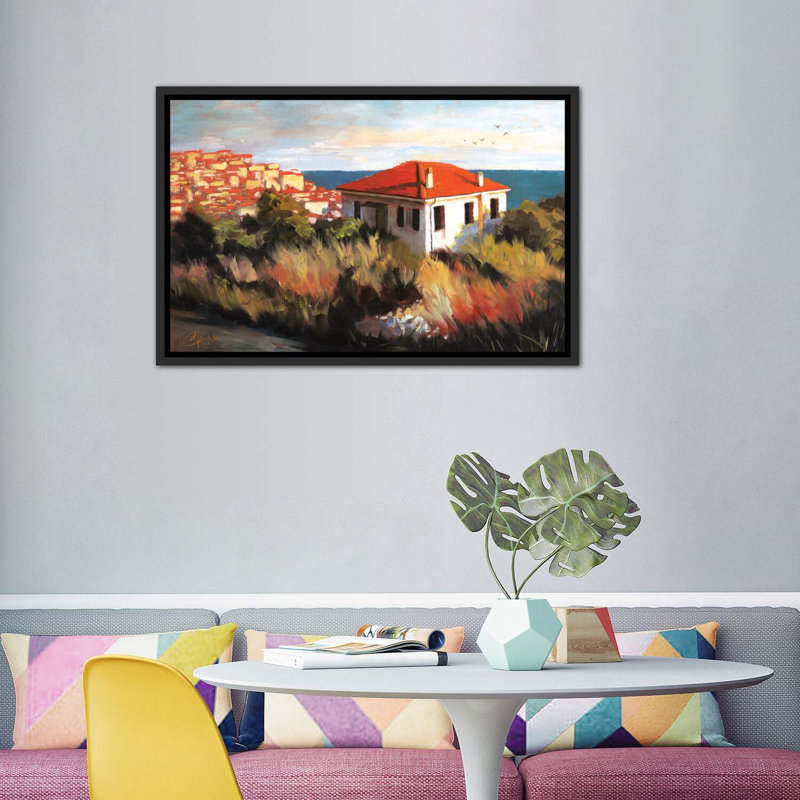 «Imperia, Italy - Cottage by the Sea» par Christopher Clark, reproduction d'art, H 40 po x l 60 po x P 1,5 po