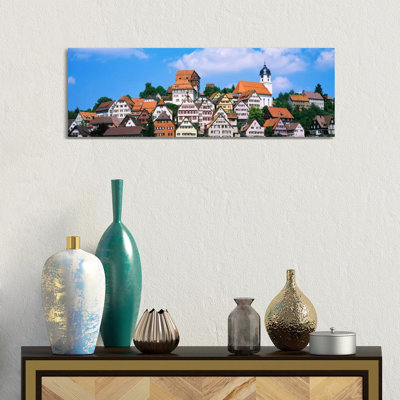 Buildings on a Hill, Altensteig, Black Forest, Germany 1 Piece Wrapped Canvas Panoramic Wall Art