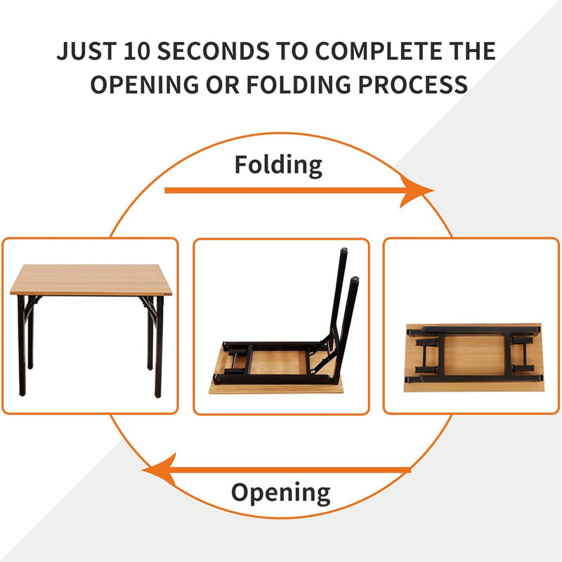 Small Desk 31 1/2" No Assembly Foldable Writing Table,Sturdy And Heavy Duty Folding Computer Desks For Small Space/Home Office/Dormitory AC5FB(80 * 40)