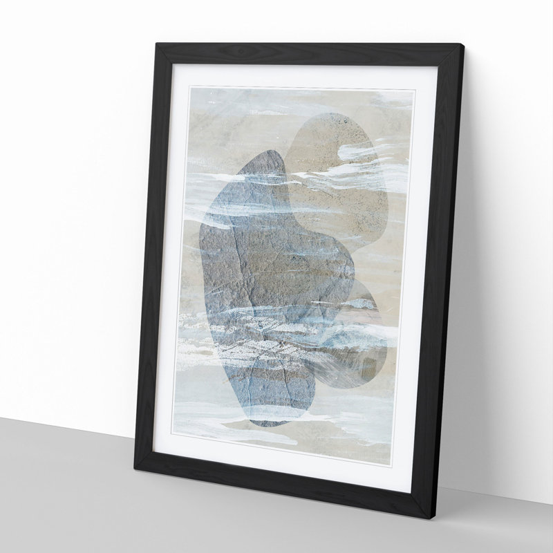 Stone Composition - Picture Frame Graphic Art, Black, 90cm H x 65cm W x 2cm D