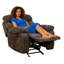 Fauteuil inclinable simple brun avec tissu antibactérien et anti boulochage, réglable manuellement à 110-115 ° pour s'allonger