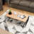 Walden Rectangular Coffee Table – Ash Wood Veneer Top with Powder-Coated Steel Base, Lightweight Modern Centerpiece Fully Assembled Living Room Center Table-558447308