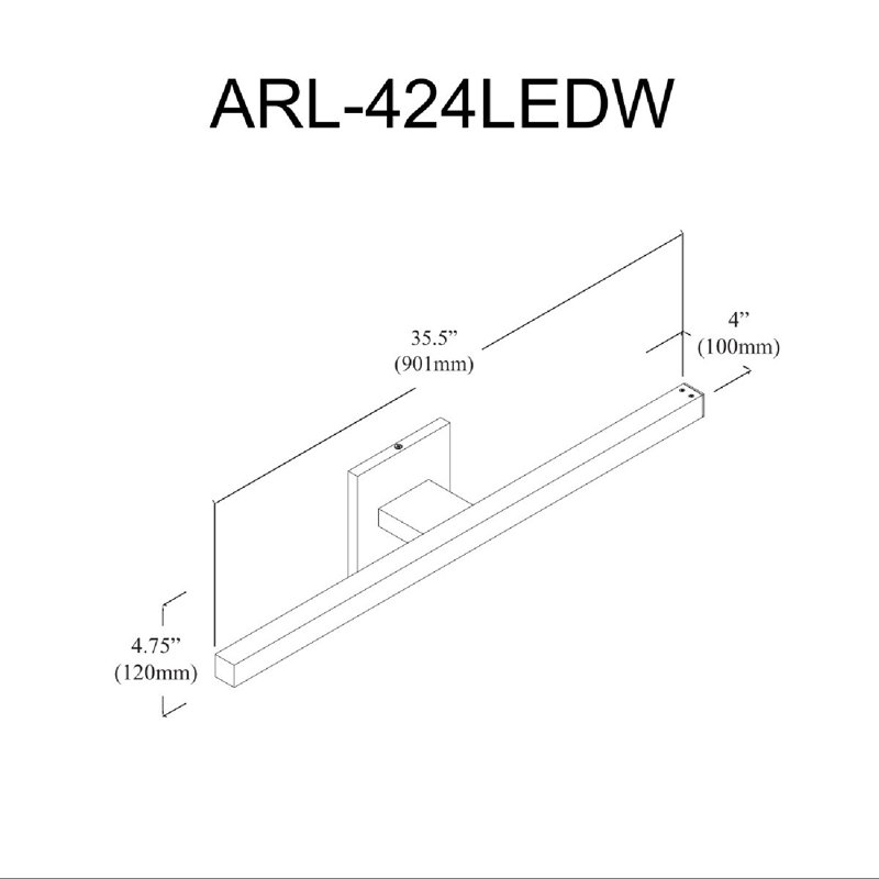 Éclairage pour meuble-lavabo Airedale, Chrome poli