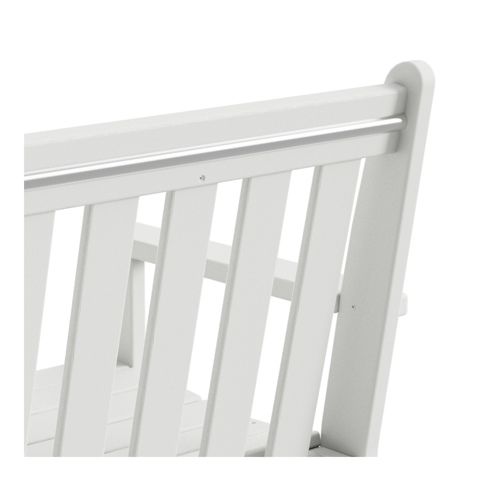 POLYWOOD Vineyard Patio Bench, White, 35.25" H x 60" W x 24" D